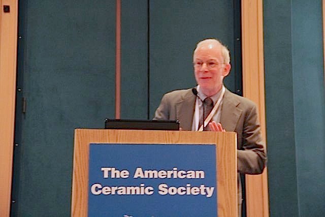 Plenary speaker Bruce Dunn discussed energy storage materials, especially the emergence of pseudocapacitor materials. Credit: ACerS.