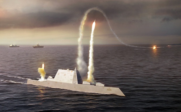 080723-N-0000X-001
An artist rendering of the Zumwalt class destroyer DDG 1000, a new class of multi-mission U.S. Navy surface combatant ship designed to operate as part of a joint maritime fleet, assisting Marine strike forces ashore as well as performing littoral, air and sub-surface warfare. (U.S. Navy photo illustration/Released)