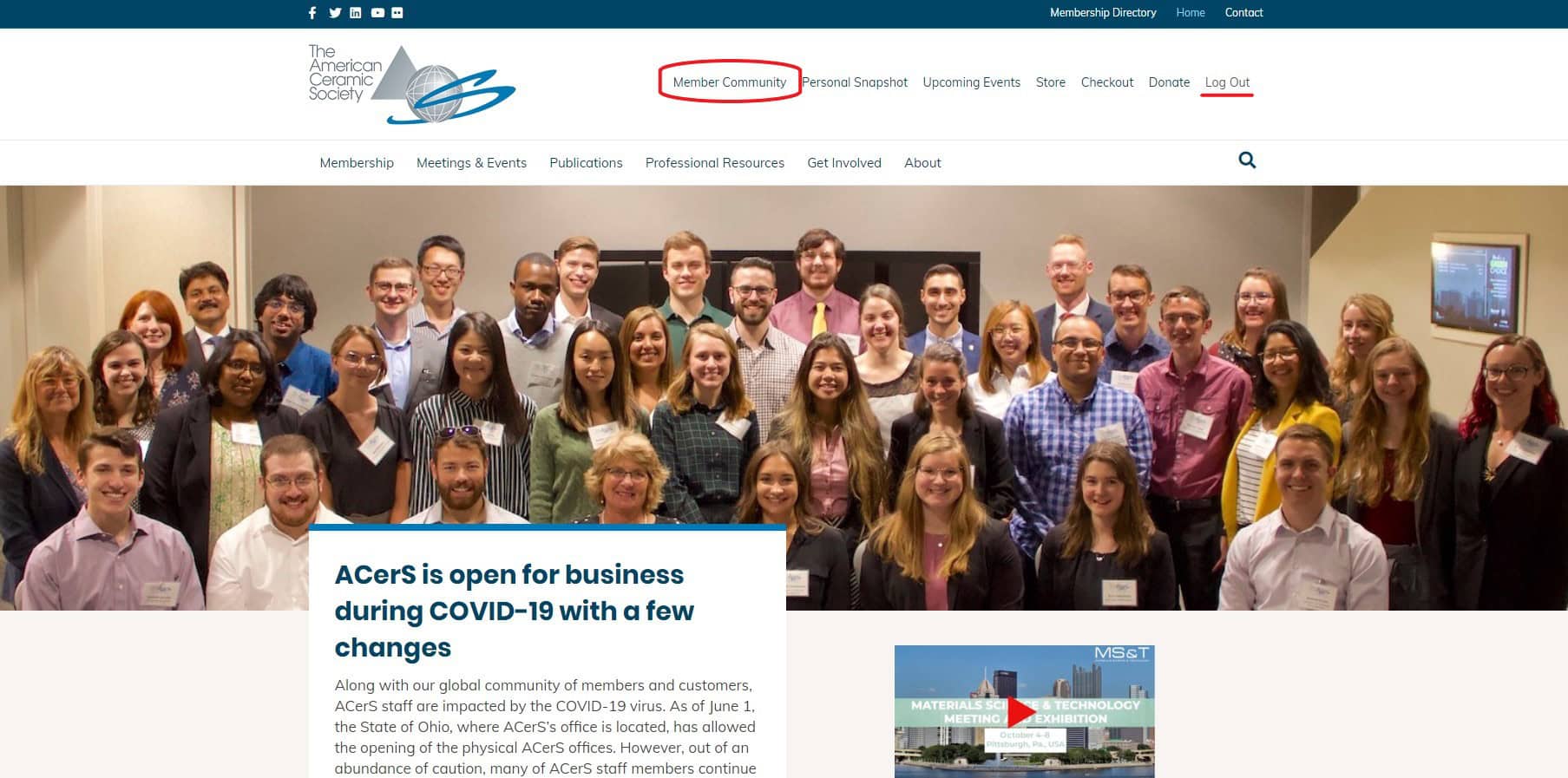 ACerS Member Community access1 ACerS Member Community access1