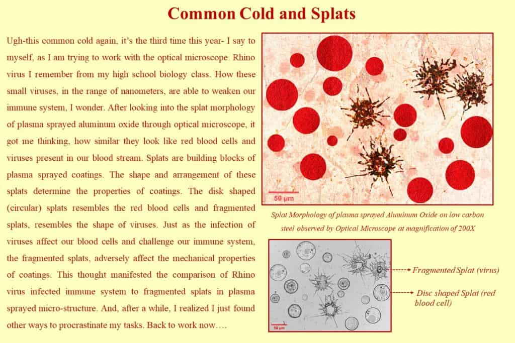 2018 Scientific Creativity Award, "Common Cold and Splats" by Sadhana Bhusal