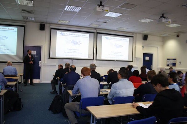 UK chapter meeting attendees listen to speaker