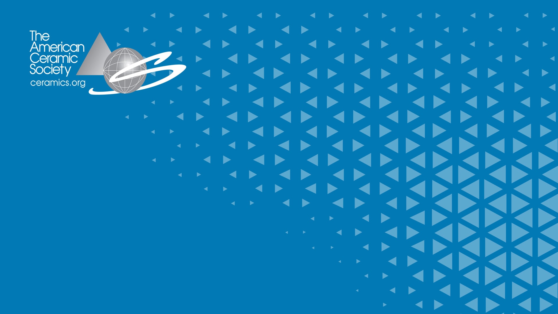 The American Ceramic Society logo on a blue background.