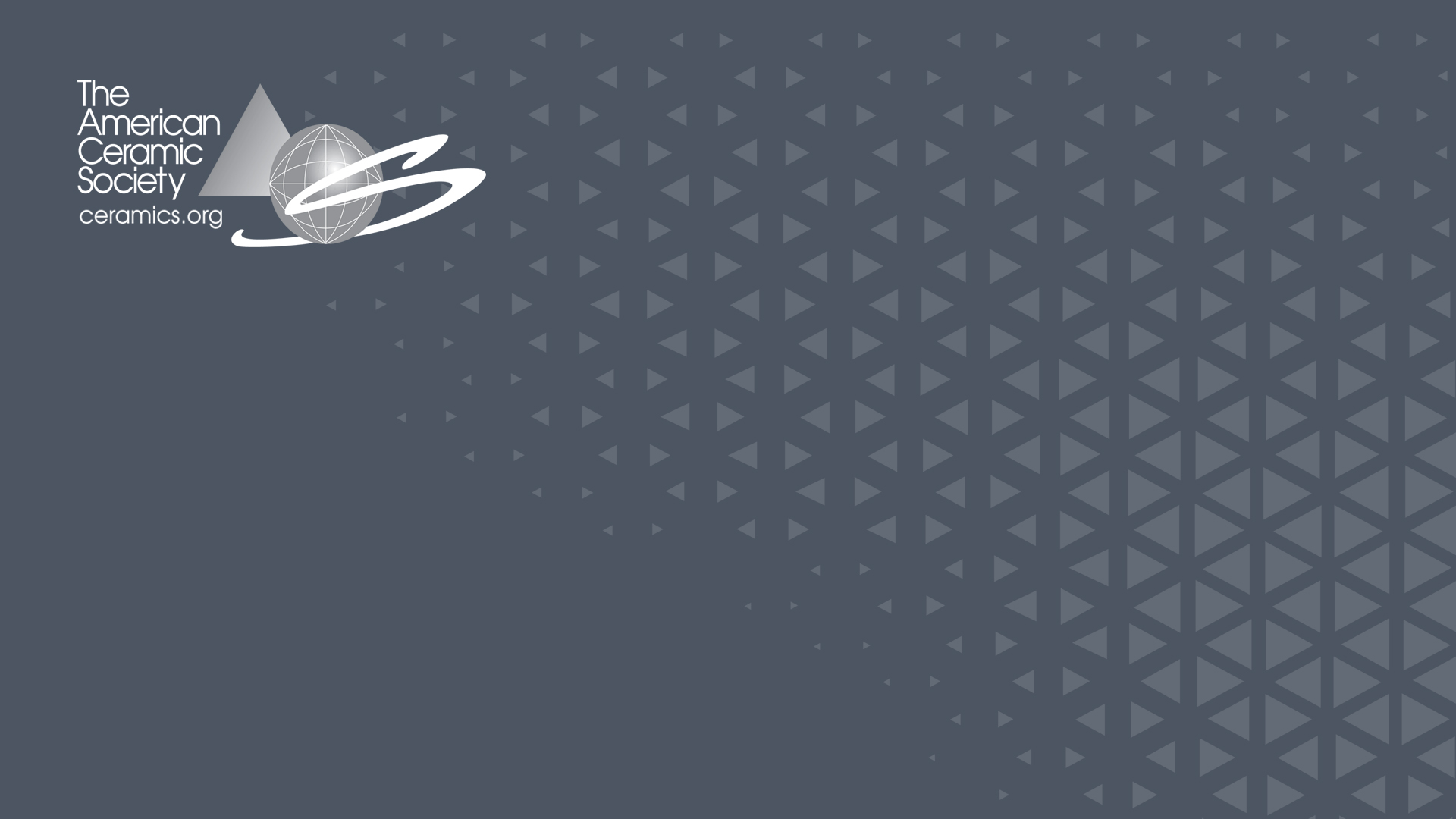The American Ceramic Society logo with a globe and abstract design on a gray background.
