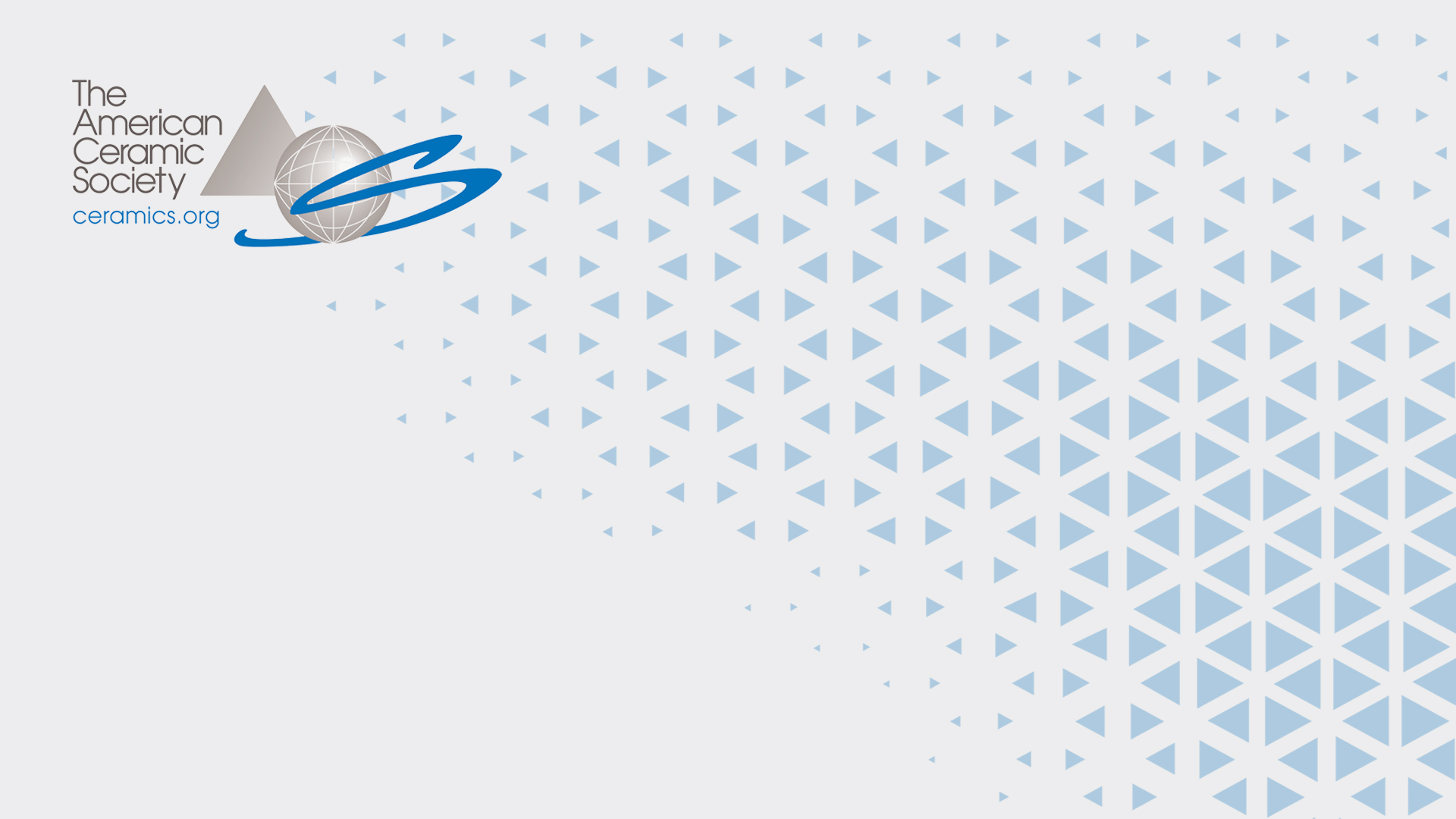 The American Ceramic Society logo with a geometric triangle pattern background.
