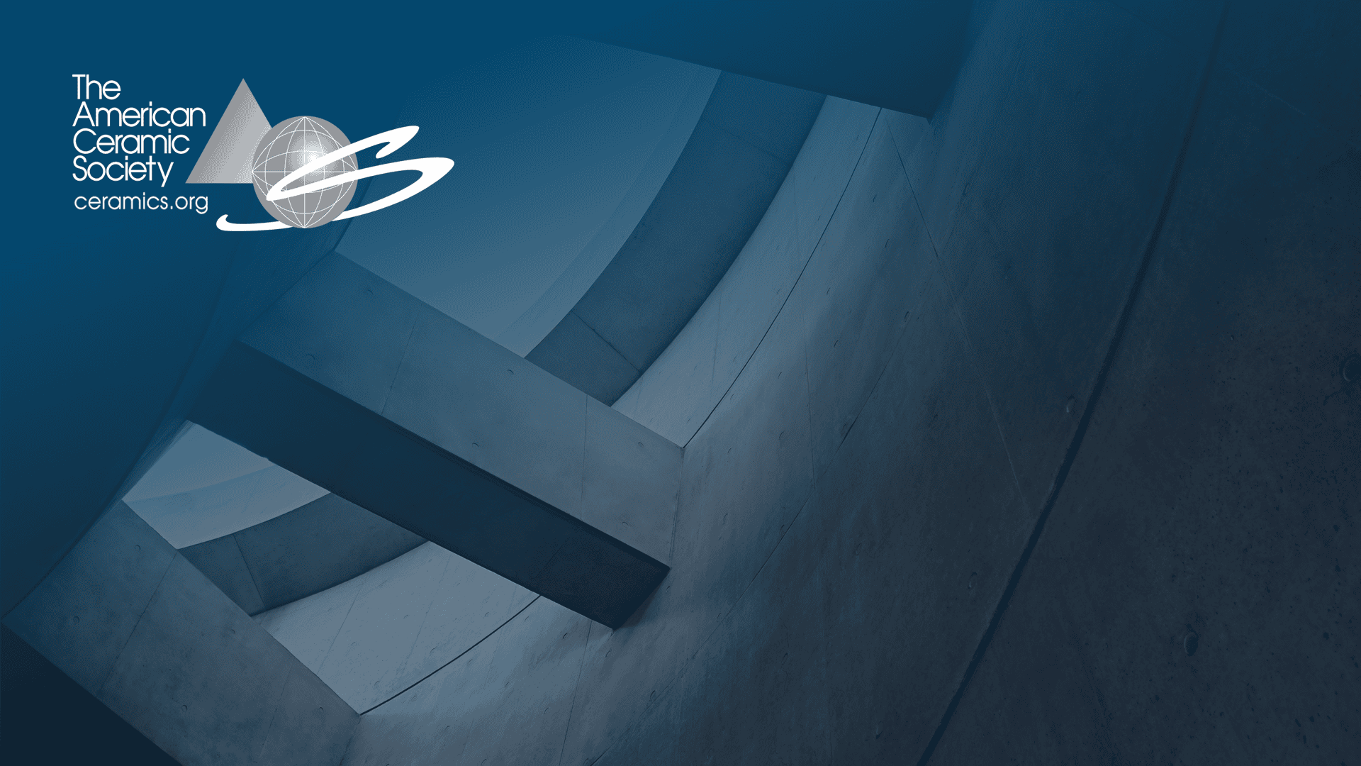 The American Ceramic Society logo with modern architectural concrete design.